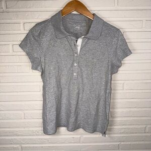 Offline by Aerie Grey Activewear Collared Polo, Women’s Size Medium